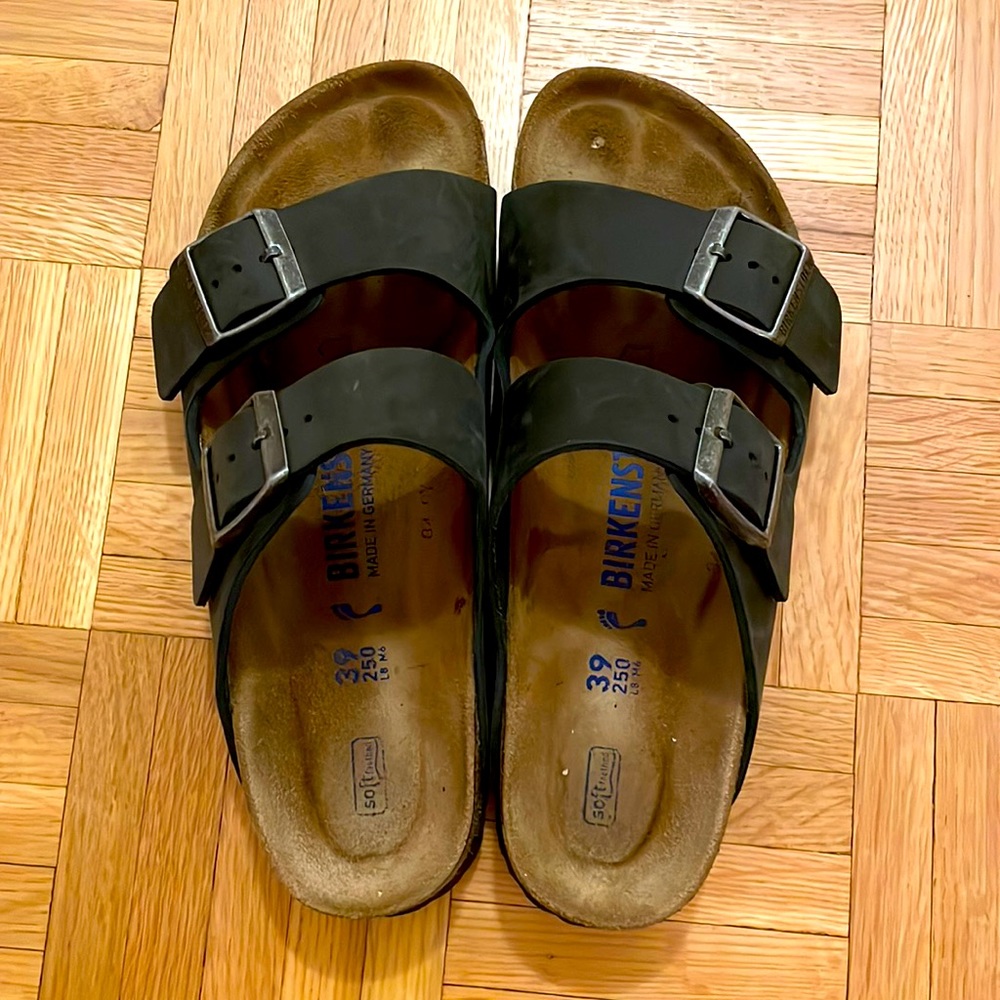 Birkenstock Arizona Soft Footbed - Black Oiled Leather Size 39